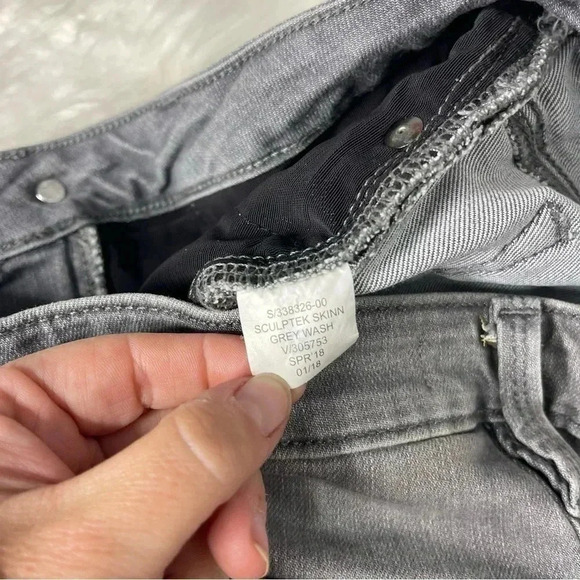 Athleta Sculptek Skinny Jeans Gray Wash Size 6 Mid Rise Performance Denim - Picture 2 of 8